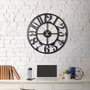 Wallity Reloj de Pared Decorativo Circle XL, Metal Negro 70x70 cm, Elegante y Moderno